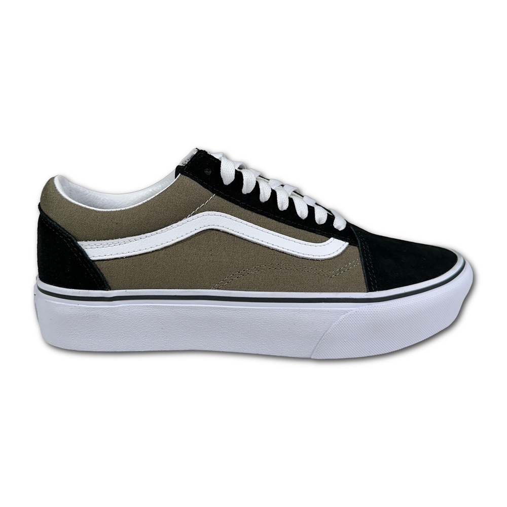Vans Old Skool Platform Grape Leaf Green White Suede Unisex Size 8 Men 9.5 Women